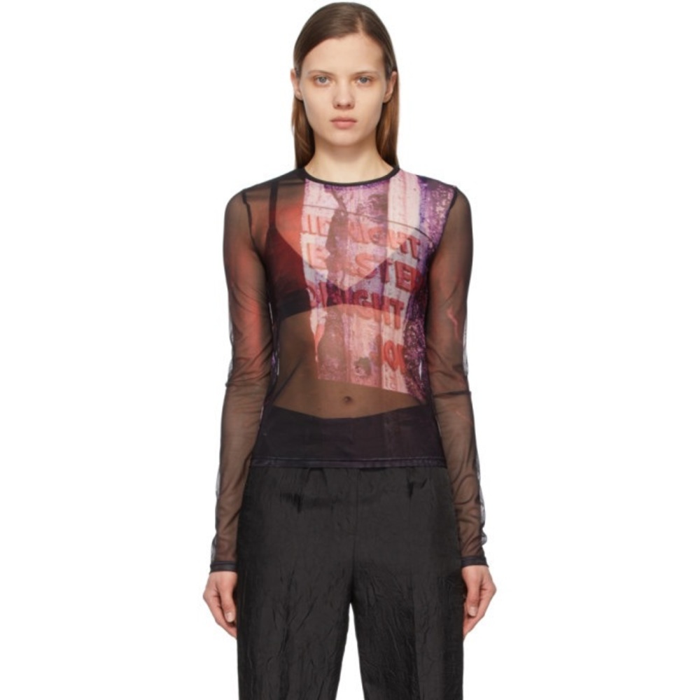 Andersson Bell Black Mesh Film Archive Long Sleeve T-Shirt. Size S